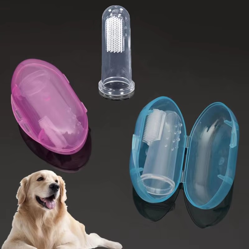 Teeth Whitening Mouthwash - Soft Silicone Pet Finger Toothbrush for