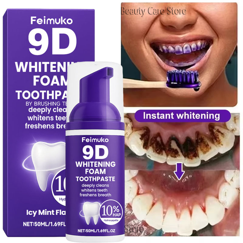Teeth Whitening Gum - 9D Purple Teeth Whitening Toothpaste Mousse
