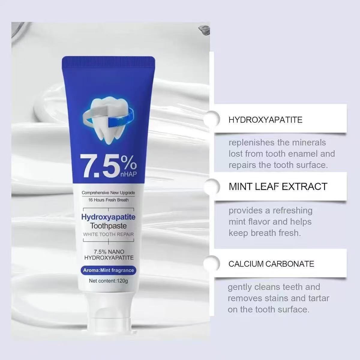 7.5%Nano Hydroxyapatite Toothp - огляд і ціна Teeth Whitening Gum